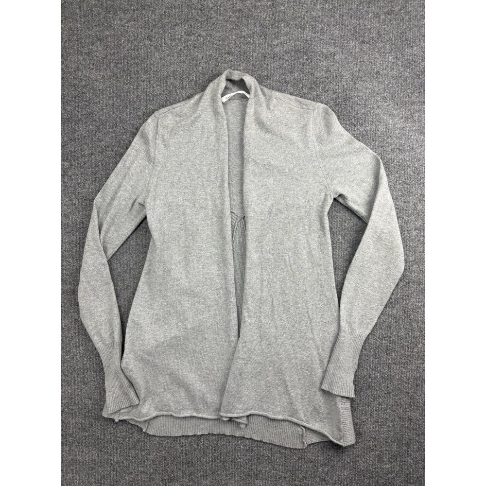 Athleta Sweater Womens Small Gray Open Front Cardigan Thumbholes‎ Ribbed Knit